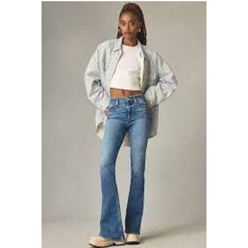 PAIGE High Rise Laurel Canyon Jeans In Rock Show Distressed Sz: 28